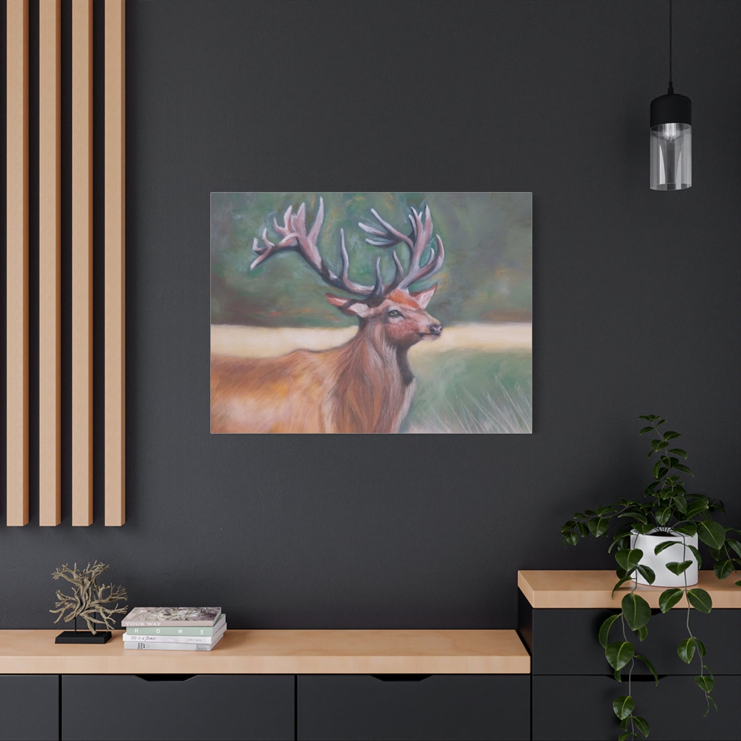 Wildlife Art Canvas, Deer Wall Decor, Nature Lover Gift, Rustic Home Art, Elk Prints, Animal Portrait, Living Room Decoration