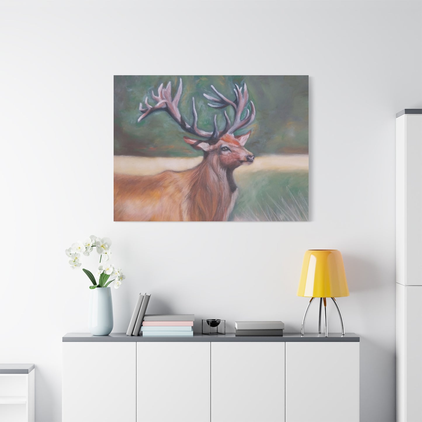 Wildlife Art Canvas, Deer Wall Decor, Nature Lover Gift, Rustic Home Art, Elk Prints, Animal Portrait, Living Room Decoration