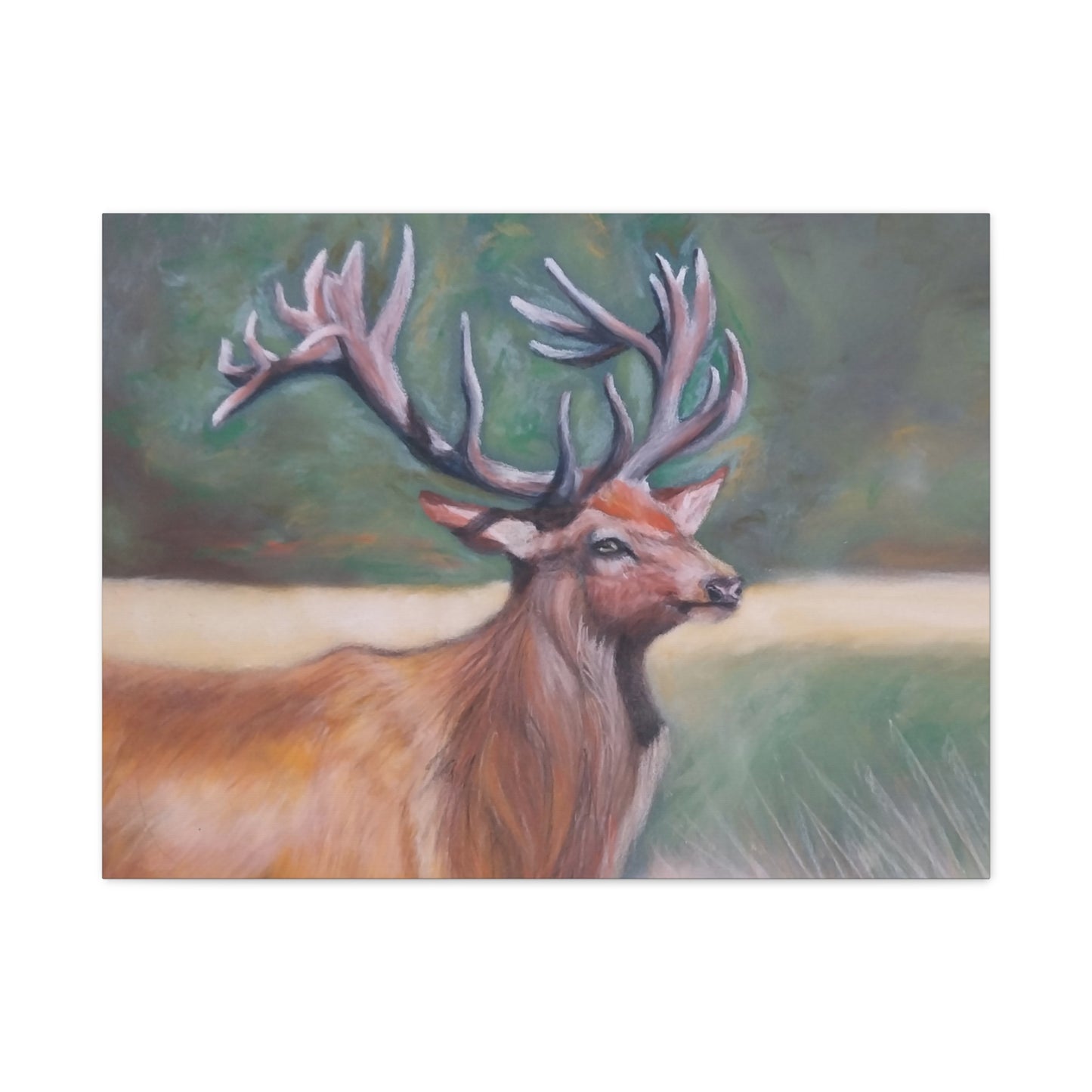 Wildlife Art Canvas, Deer Wall Decor, Nature Lover Gift, Rustic Home Art, Elk Prints, Animal Portrait, Living Room Decoration