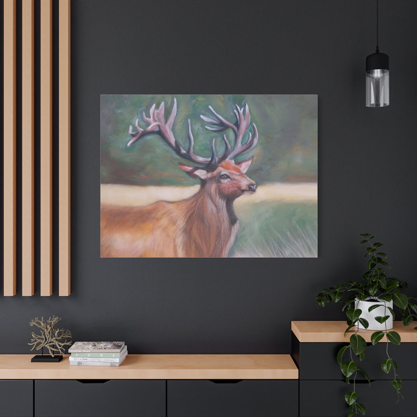 Wildlife Art Canvas, Deer Wall Decor, Nature Lover Gift, Rustic Home Art, Elk Prints, Animal Portrait, Living Room Decoration