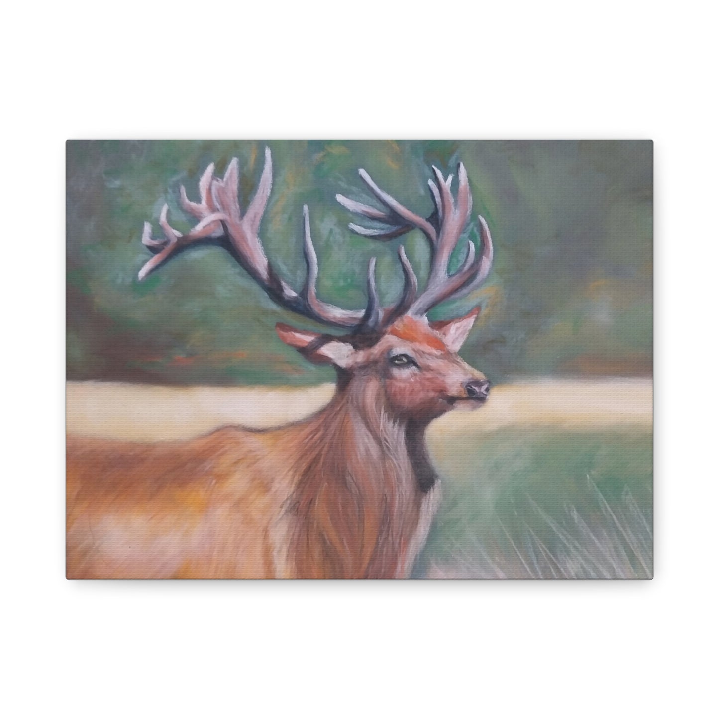 Wildlife Art Canvas, Deer Wall Decor, Nature Lover Gift, Rustic Home Art, Elk Prints, Animal Portrait, Living Room Decoration