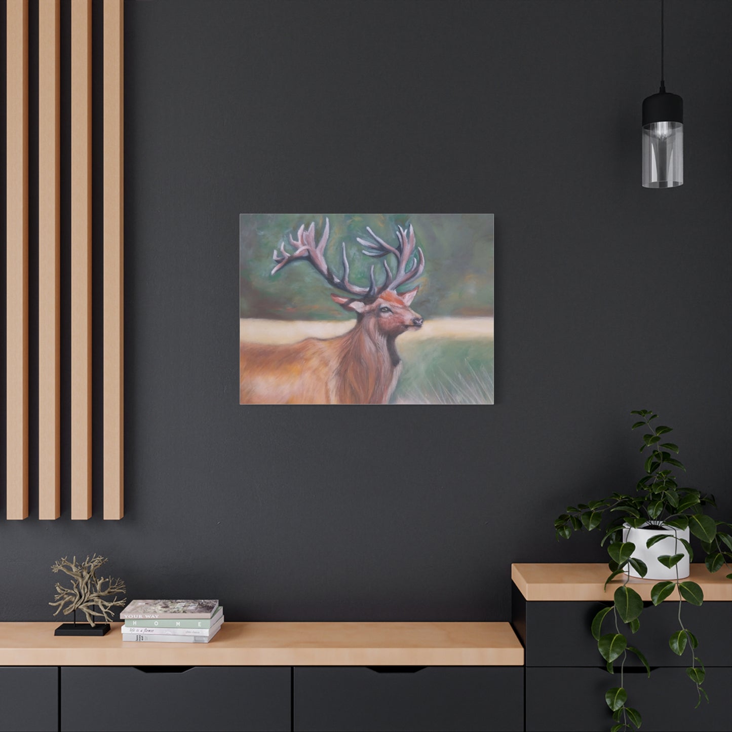 Wildlife Art Canvas, Deer Wall Decor, Nature Lover Gift, Rustic Home Art, Elk Prints, Animal Portrait, Living Room Decoration