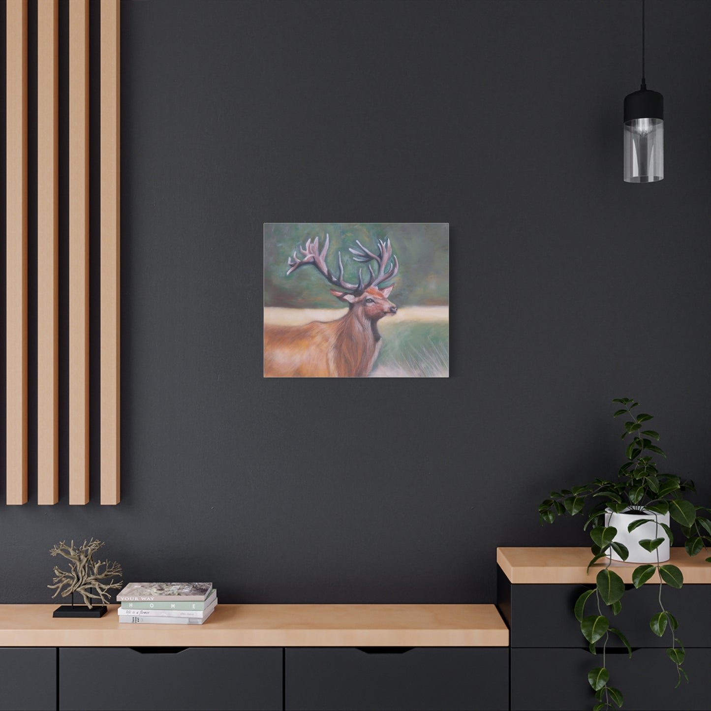 Wildlife Art Canvas, Deer Wall Decor, Nature Lover Gift, Rustic Home Art, Elk Prints, Animal Portrait, Living Room Decoration