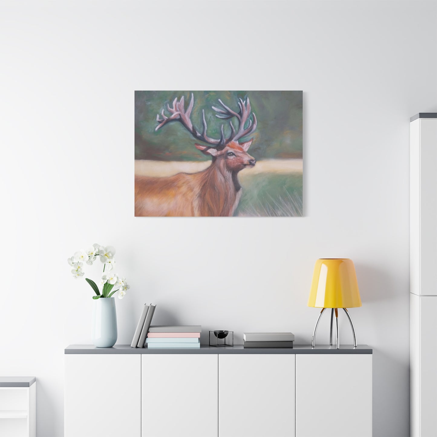 Wildlife Art Canvas, Deer Wall Decor, Nature Lover Gift, Rustic Home Art, Elk Prints, Animal Portrait, Living Room Decoration